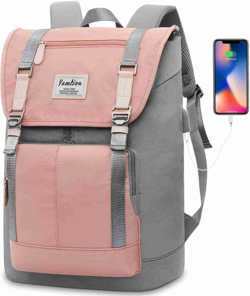Laptopfach,Schulrucksack Mädchen Teenager,Schulranzen Schultasche für Universität Schüler,Lässiger Daypack Tagesrucksack mit USB